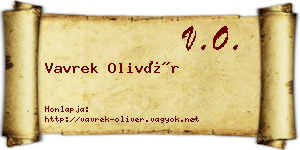 Vavrek Olivér névjegykártya