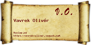Vavrek Olivér névjegykártya