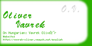 oliver vavrek business card